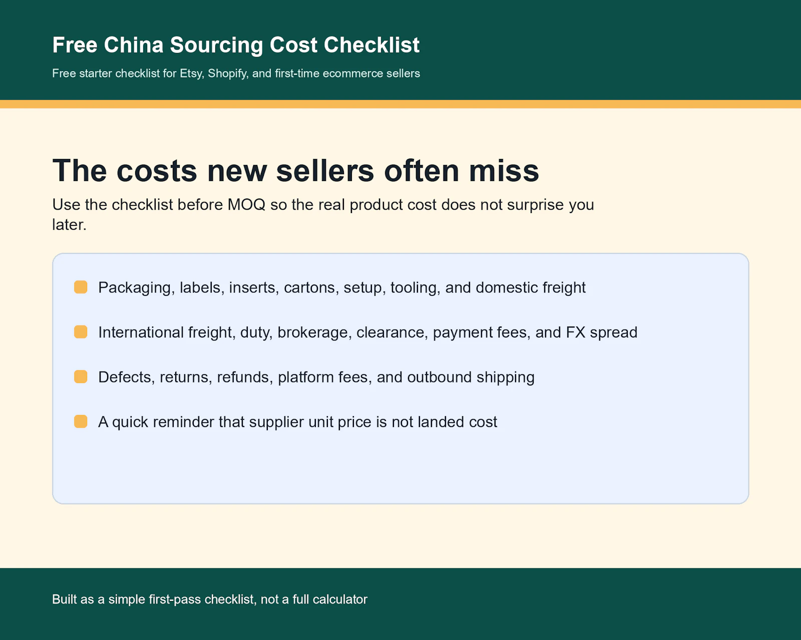Free China Sourcing Checklist screenshot 2