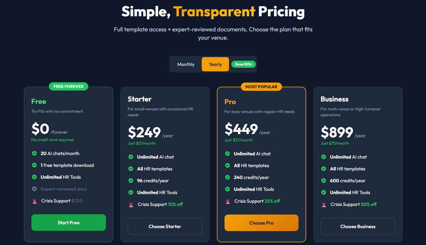 Fitz HR - Screenshot 4 showing product features and functionality