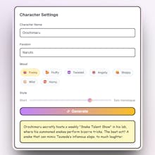 Headcanon Generator - aiHeadcanon.com gallery image