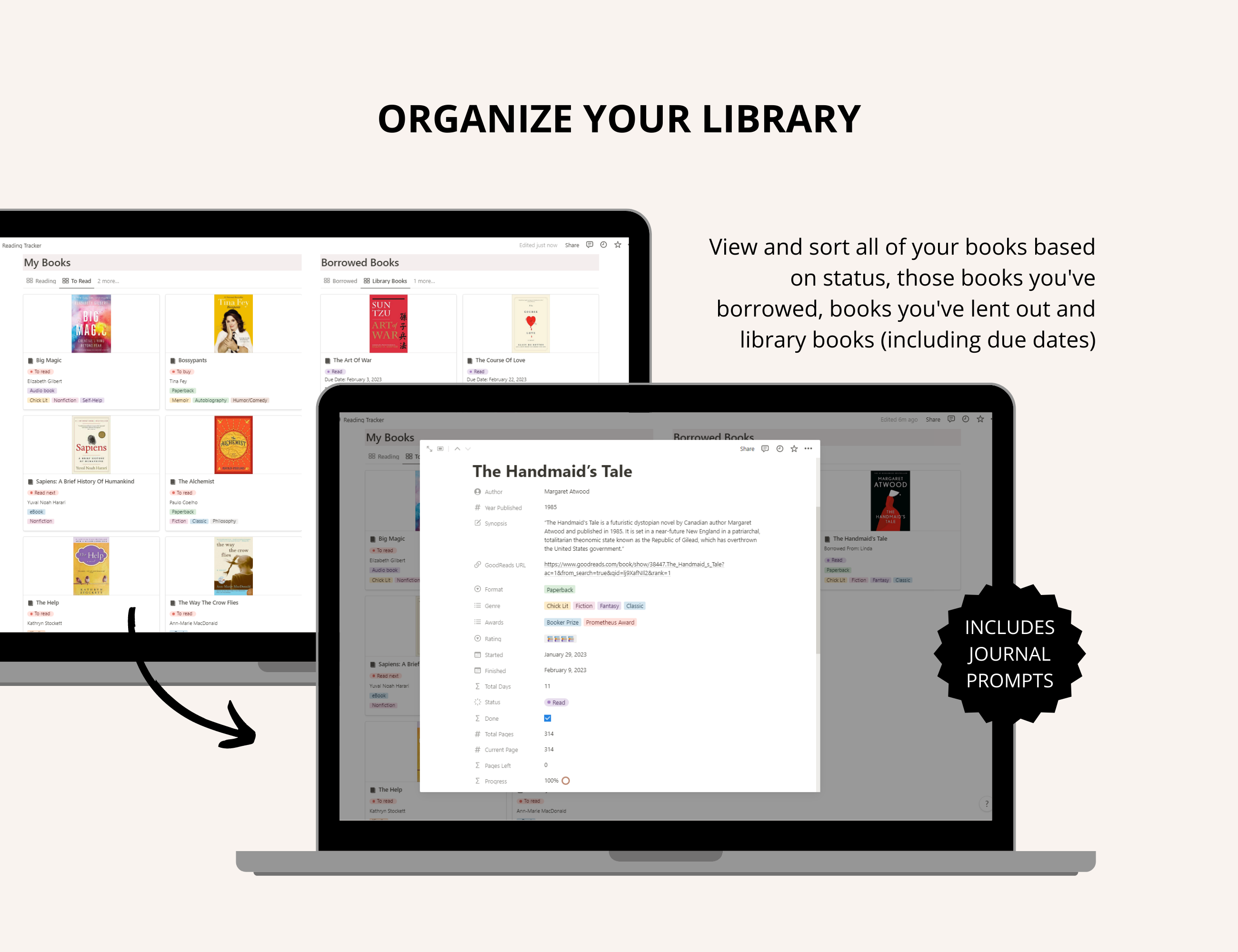 เทมเพลต Notion Notion - จัดเรียงและจัดระเบียบหนังสือทั้งหมดของคุณและติดตามเป้าหมายการอ่านของคุณ media 3