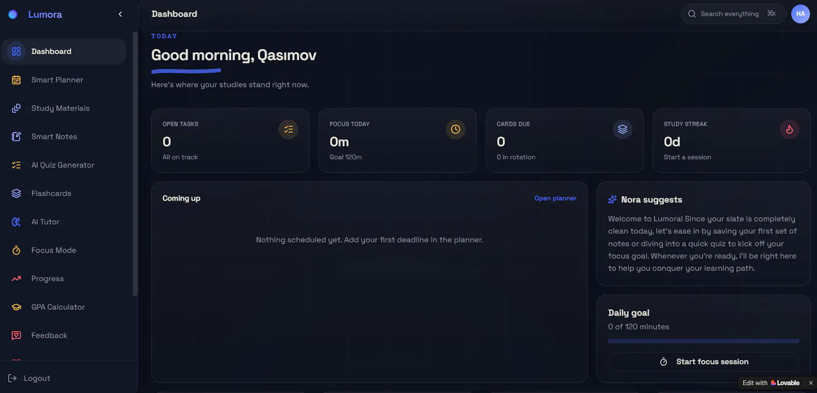 Lumora — Study workspace for students screenshot 4