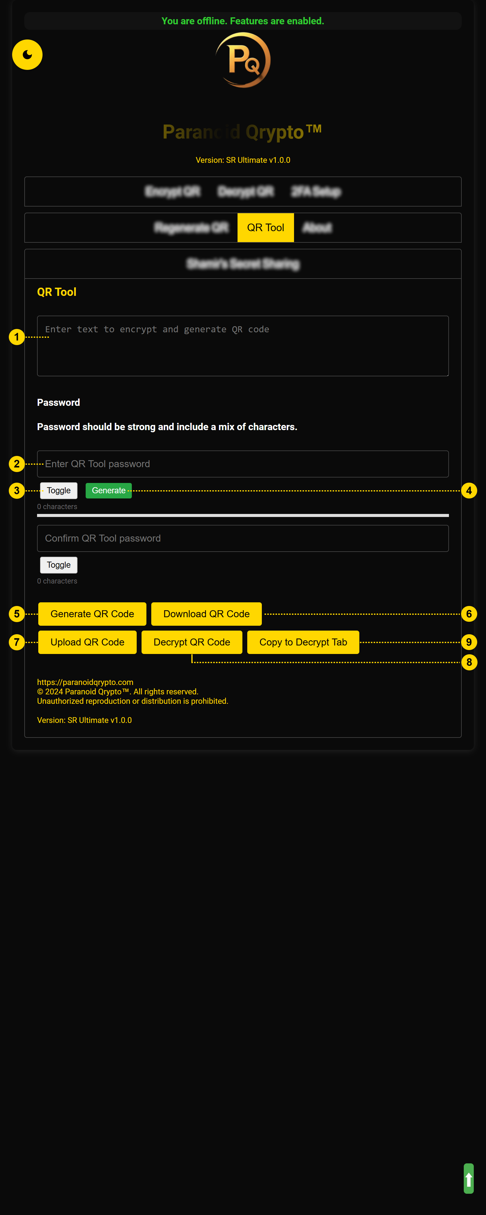 妄想Qrypto - 安全なキーパスワードストレージのためのエアギャップのオフラインQRコードメディア5