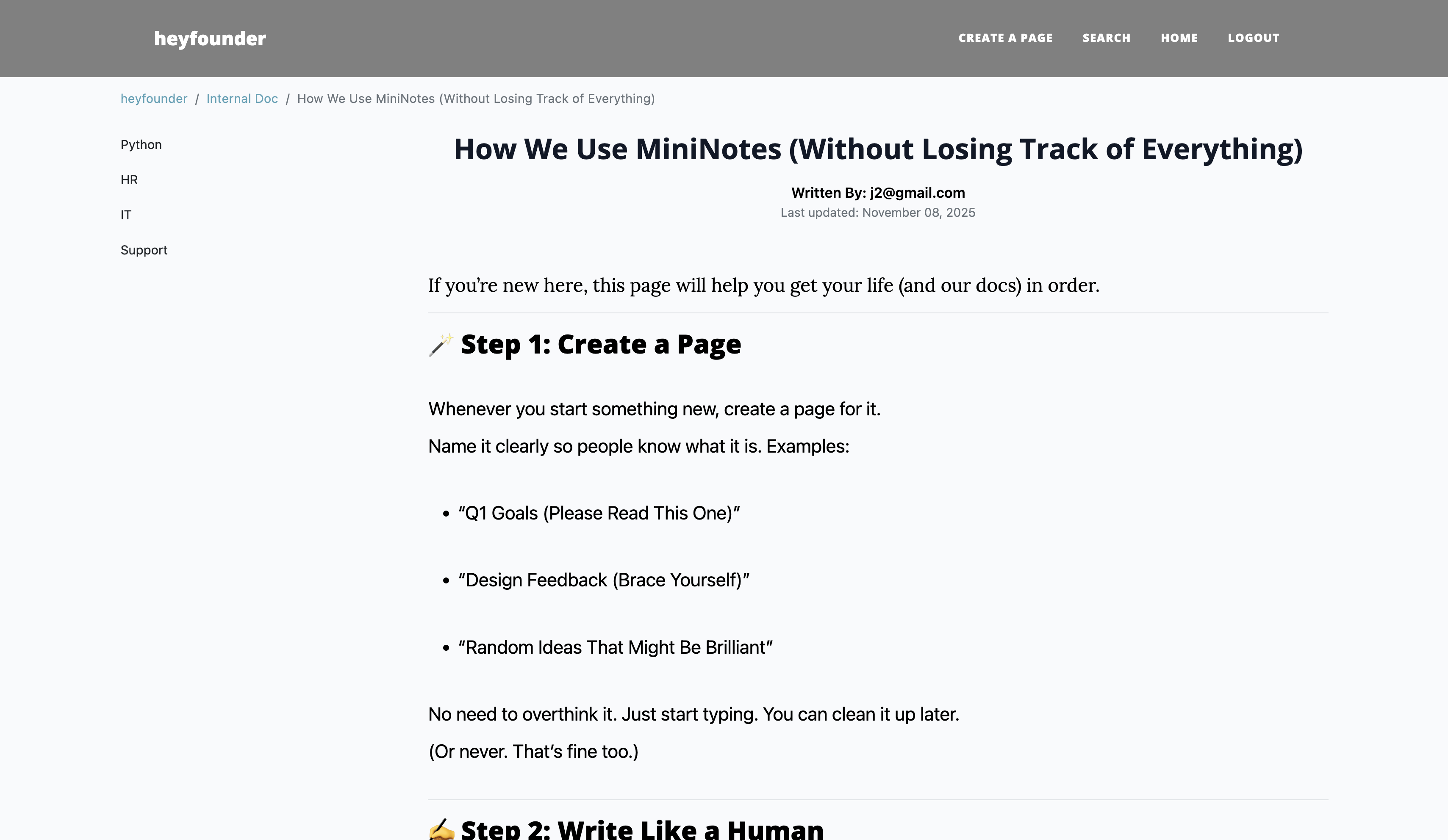 MiniNotes – The internal wiki that works gallery image