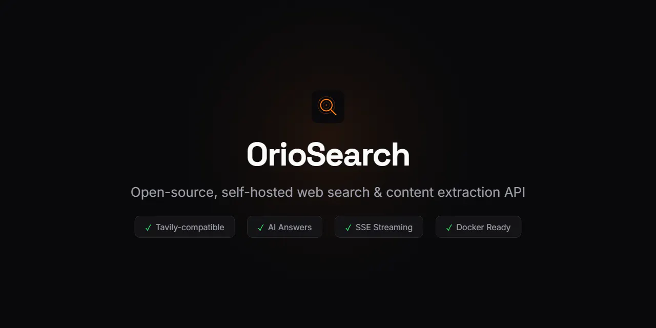 OrioSearch: Your AI Agent need WebSearch gallery image