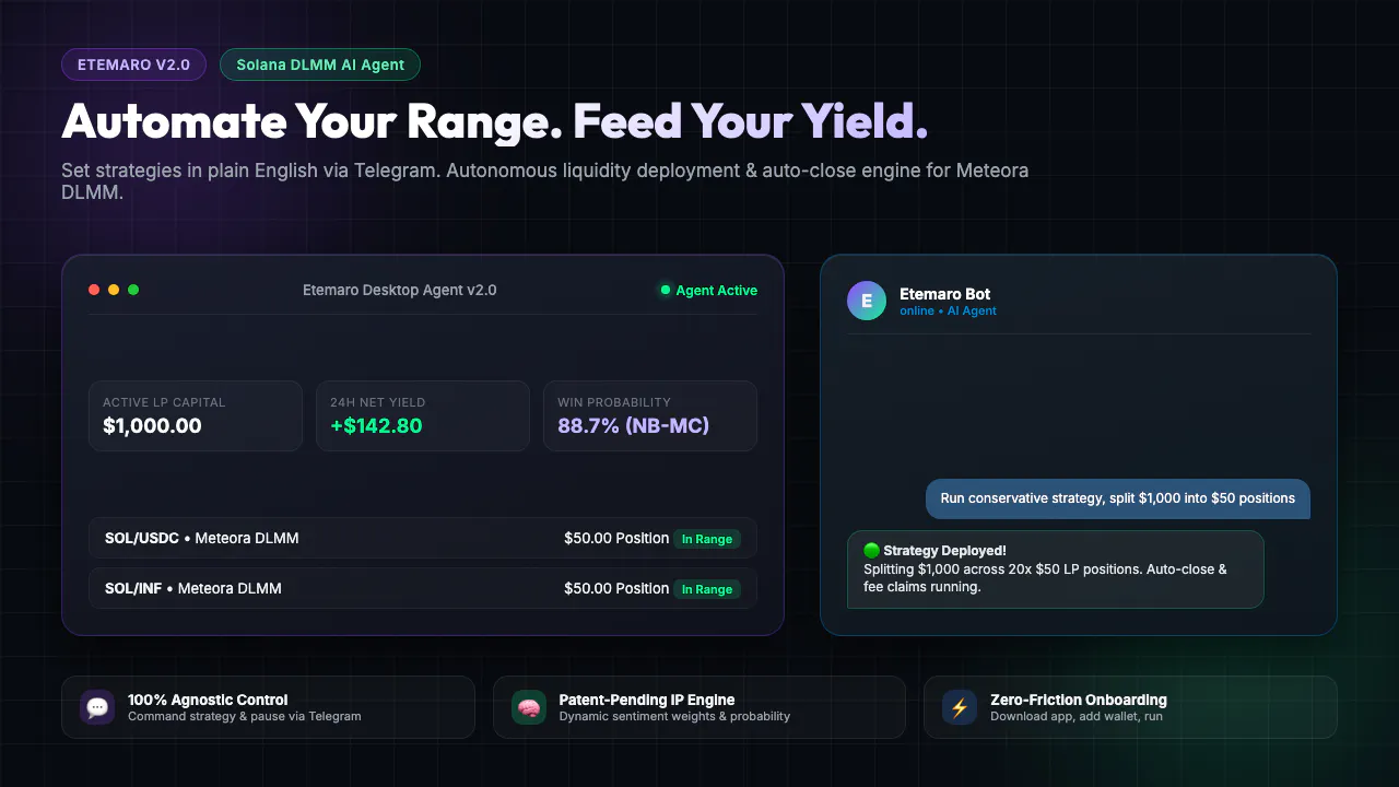 Etemaro - AI Liquidity pool Agent gallery image
