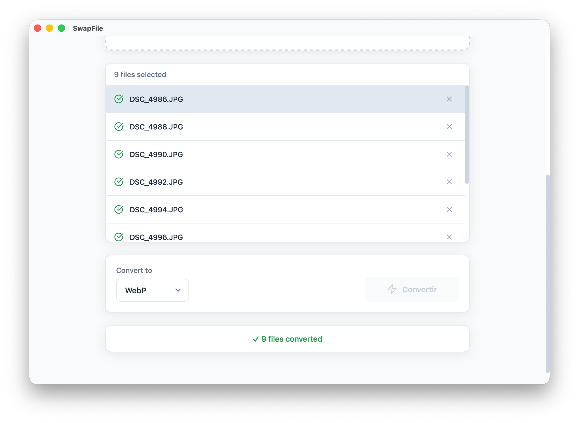 SwapFile - Screenshot 2 showing product features and functionality