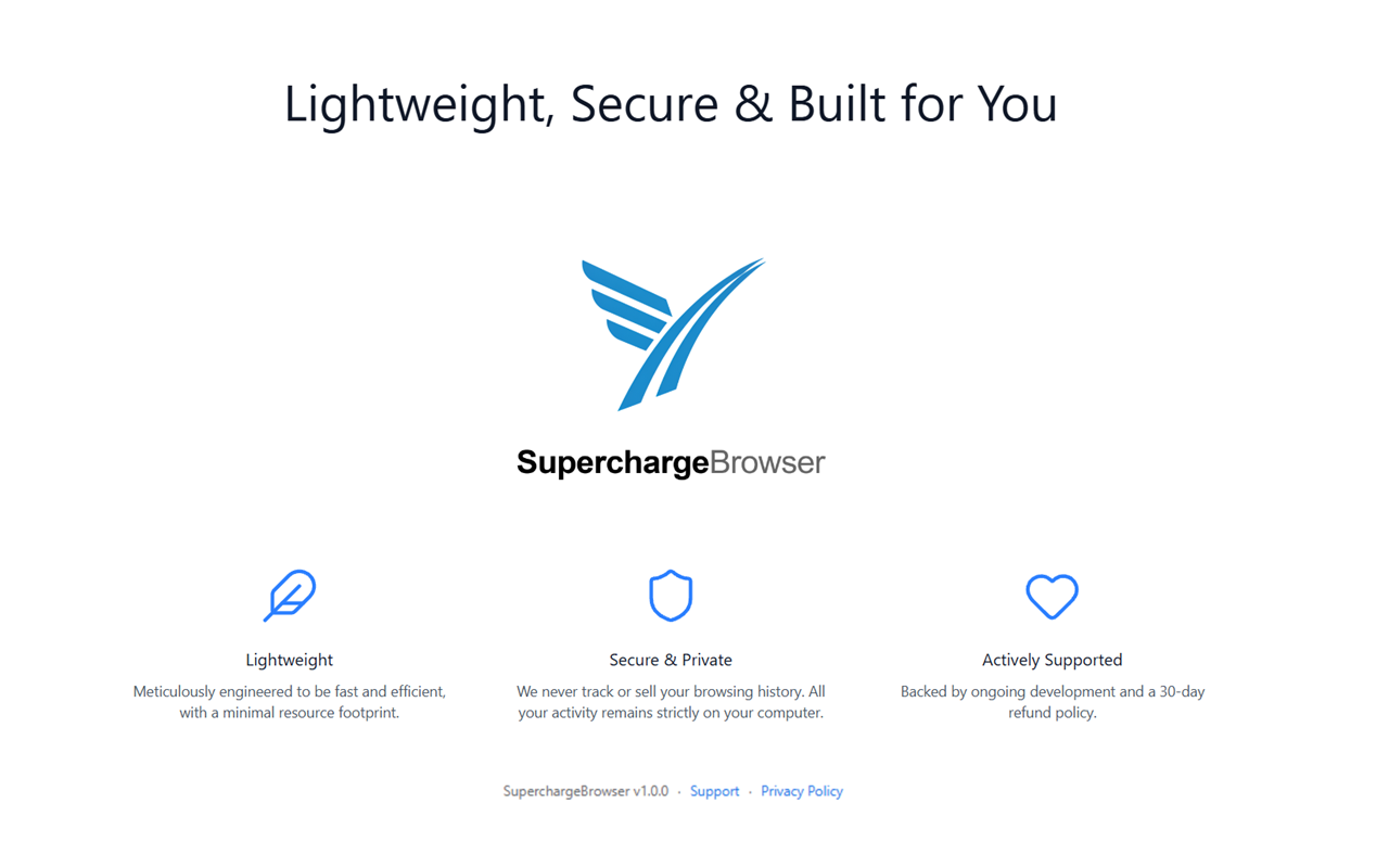 SuperchargeBrowser - Screenshot 5 showing product features and functionality
