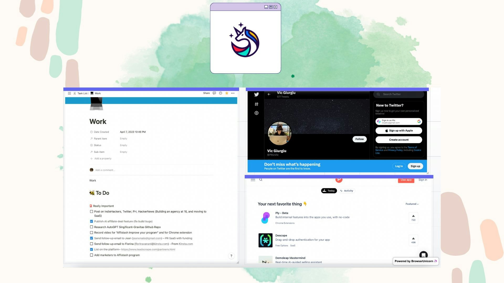 Navigateur à licorne media 2