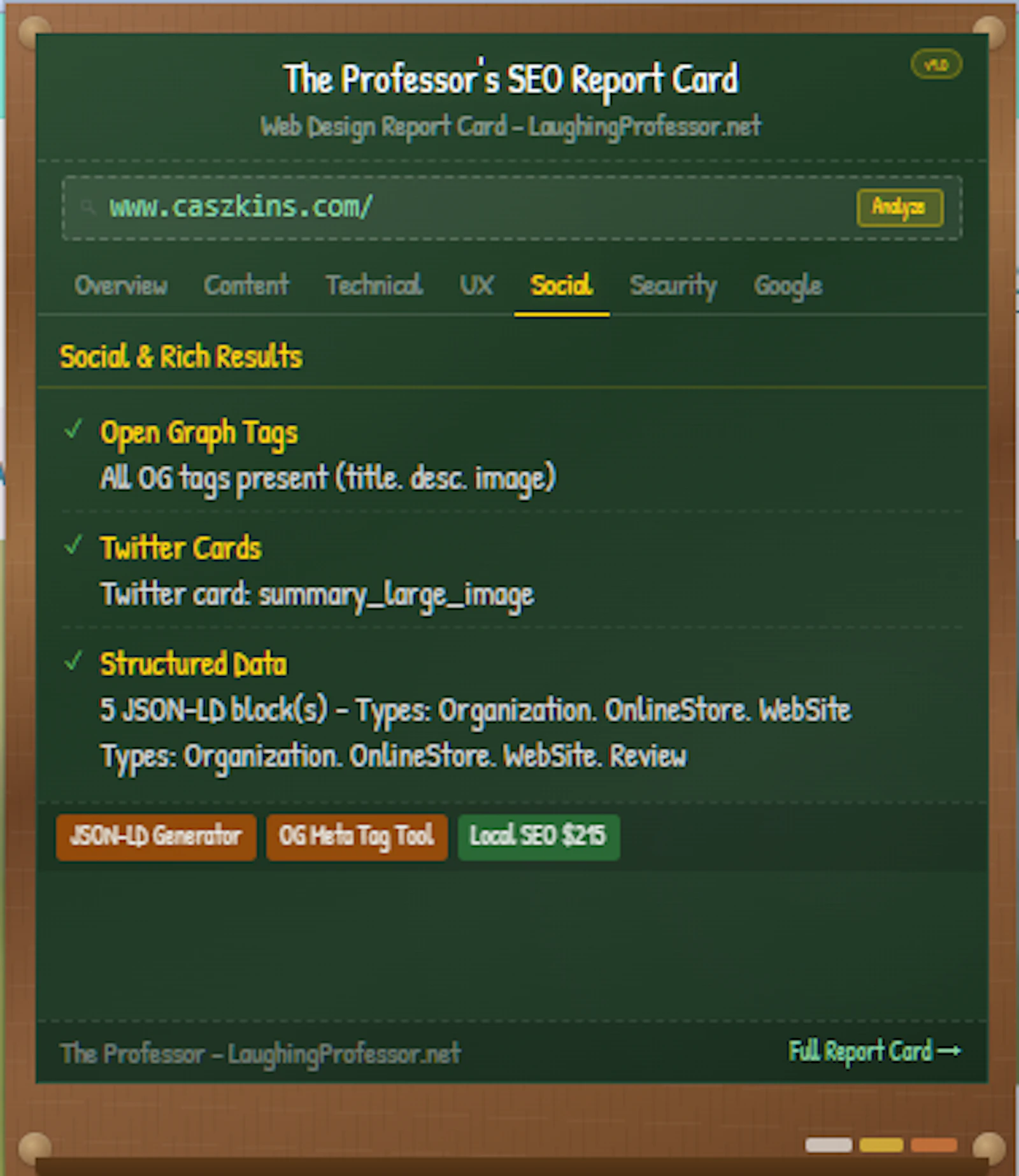 The Professor's Web Design Report Card screenshot 7