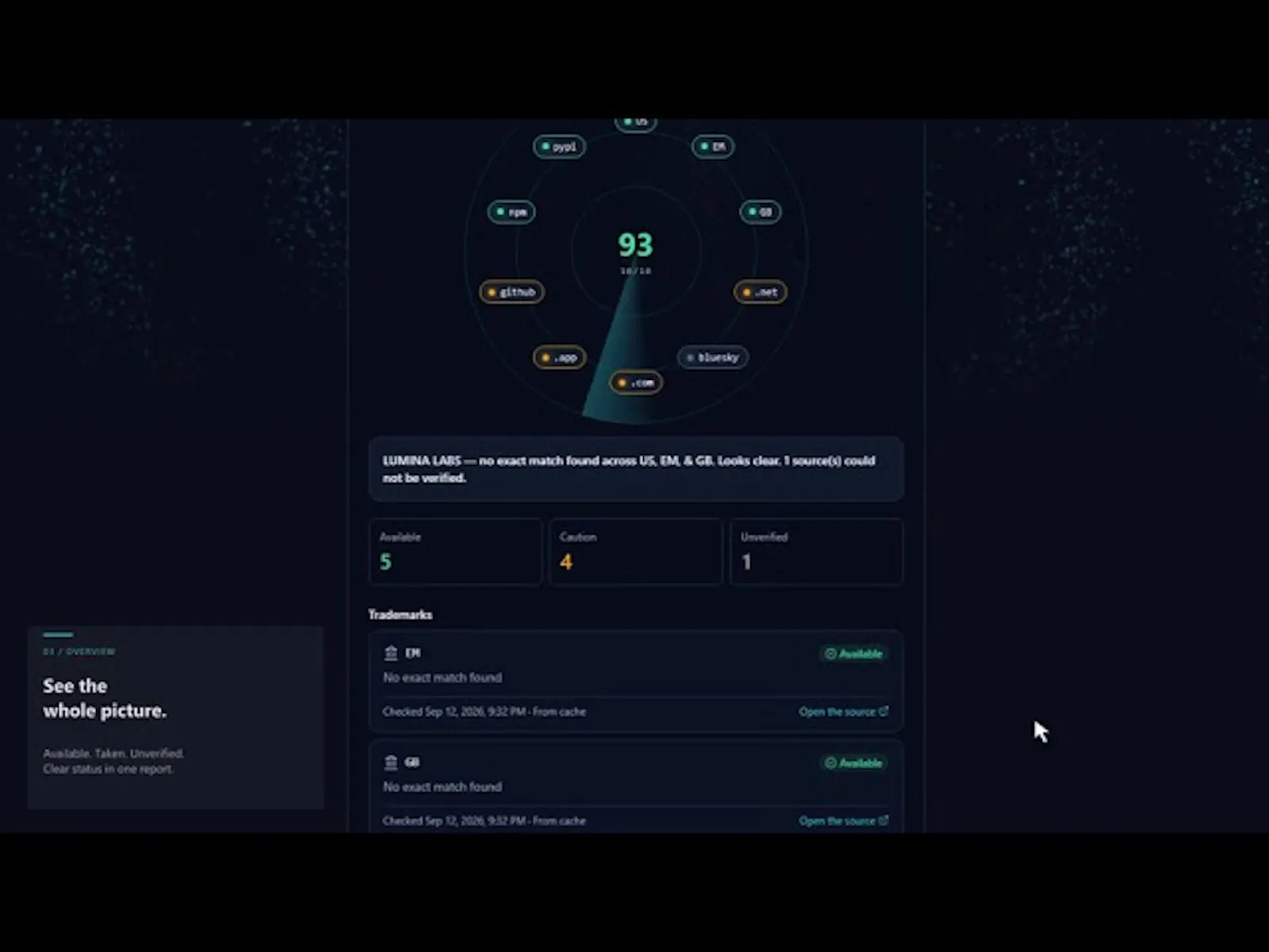 Namesight screenshot 1 (video preview)