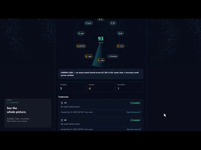 Namesight screenshot 1 (video preview)