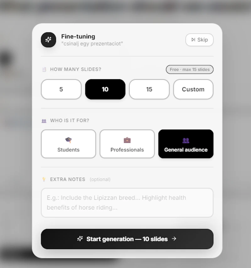 Prompt to PPTX in seconds screenshot 1