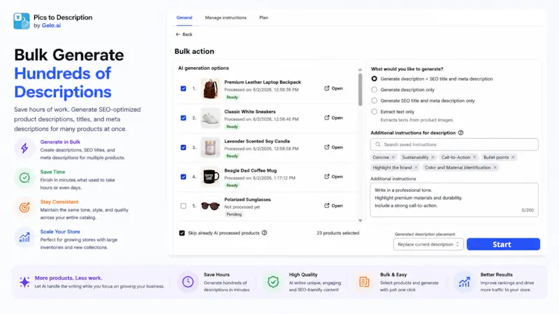 Gelo.ai – Pics to Description screenshot 9