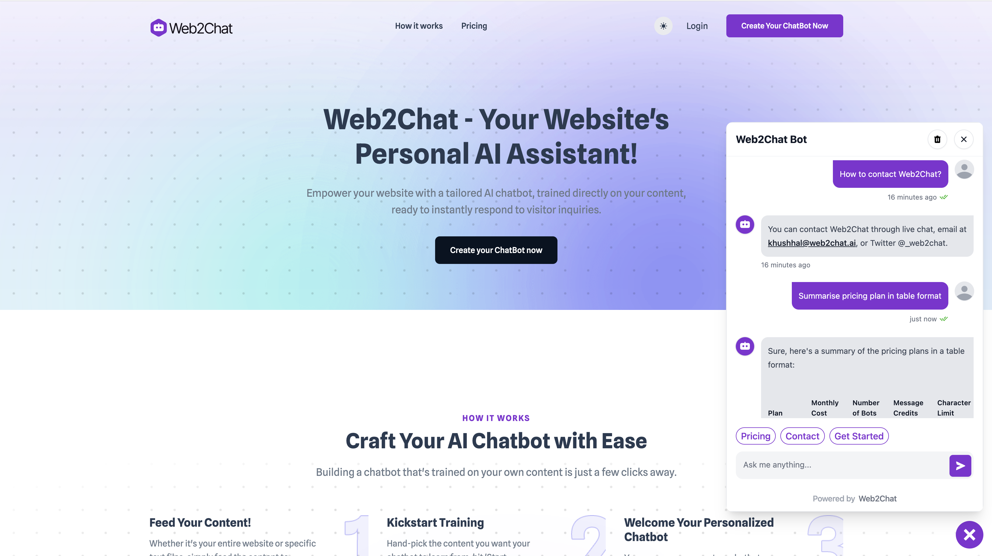 web2chat - 웹 사이트에서 AI의 힘을 쉽게 방출하십시오 미디어 2