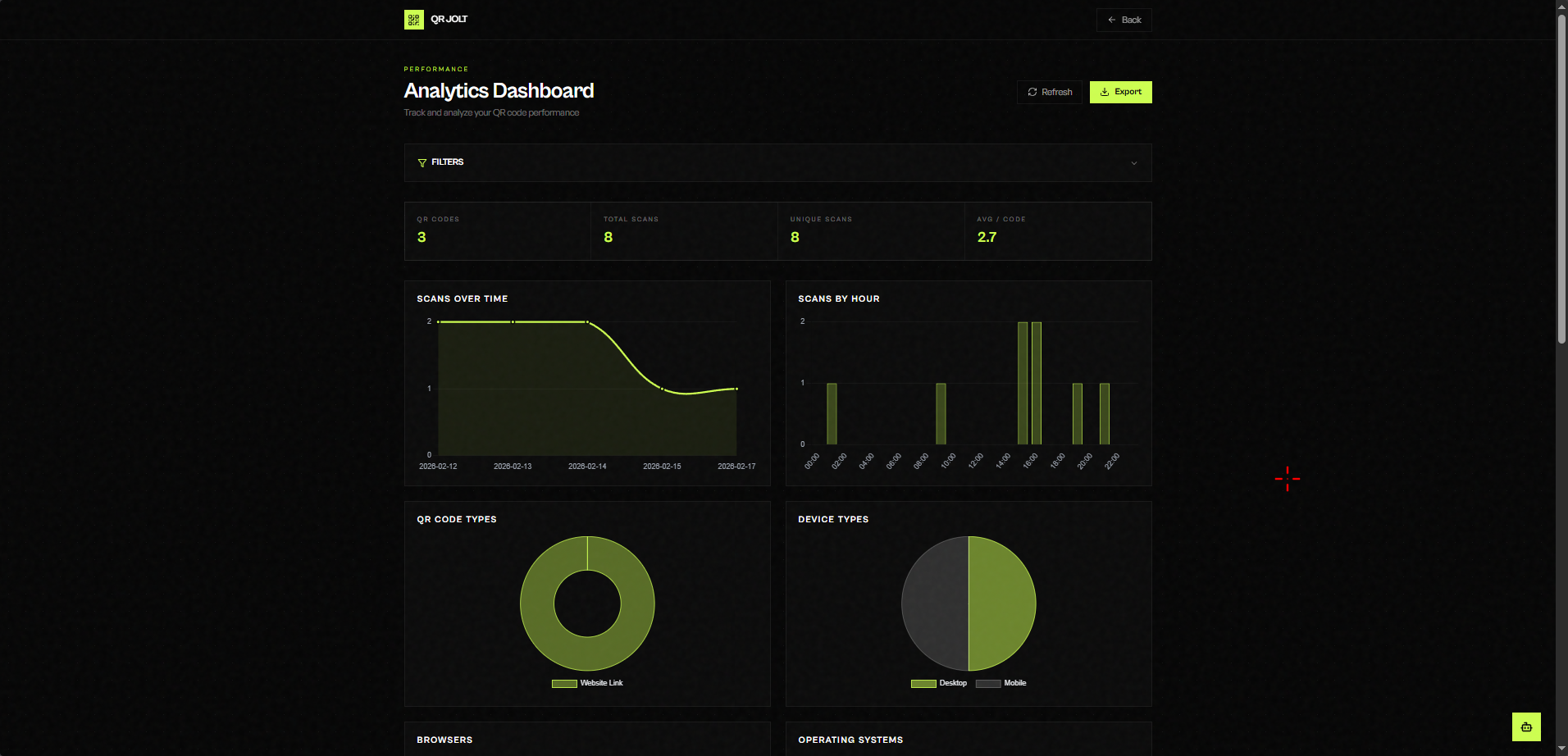 QR Jolt - Screenshot 2 showing product features and functionality