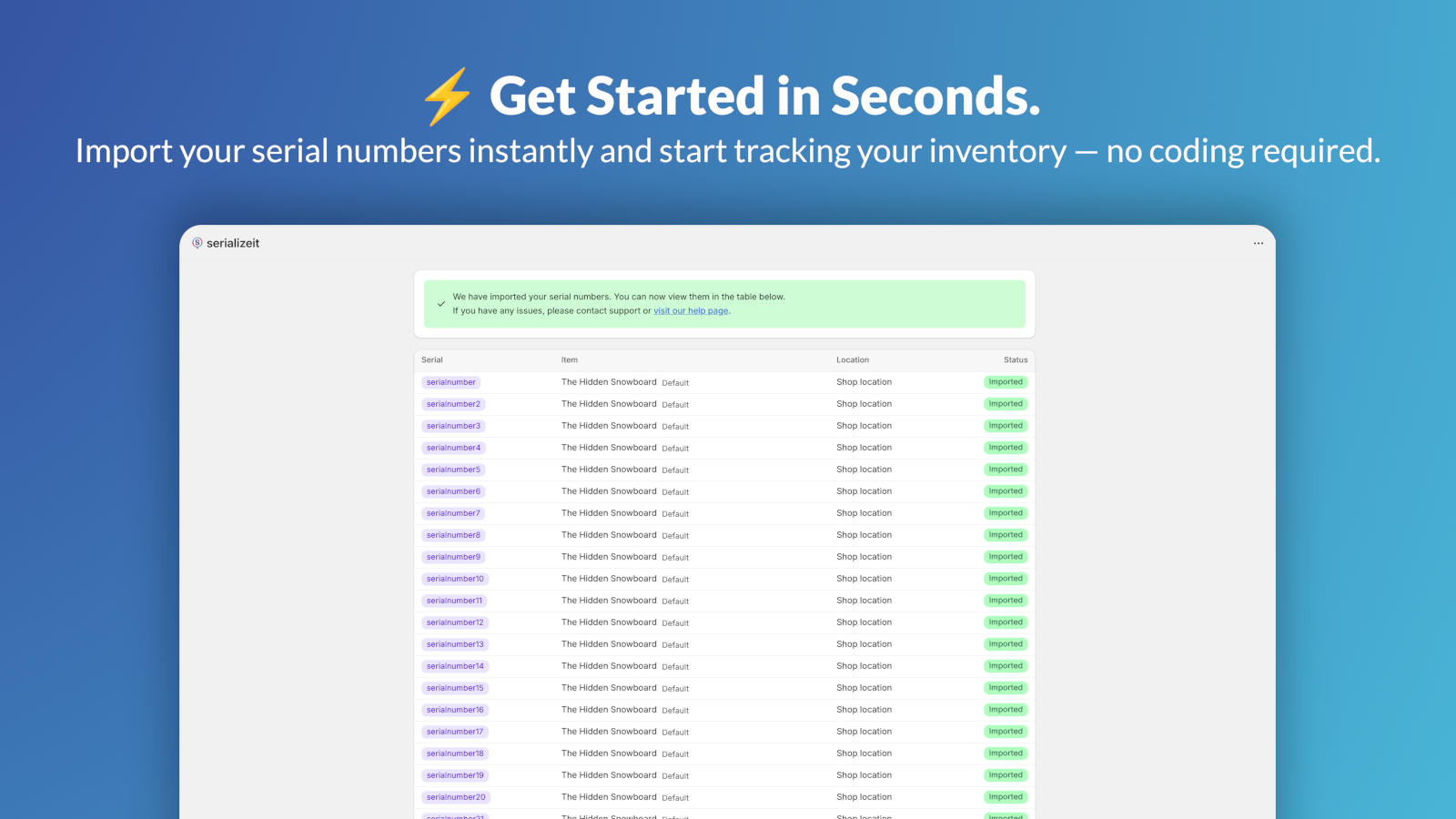 SerializeIt - Serial Numbers in Shopify gallery image