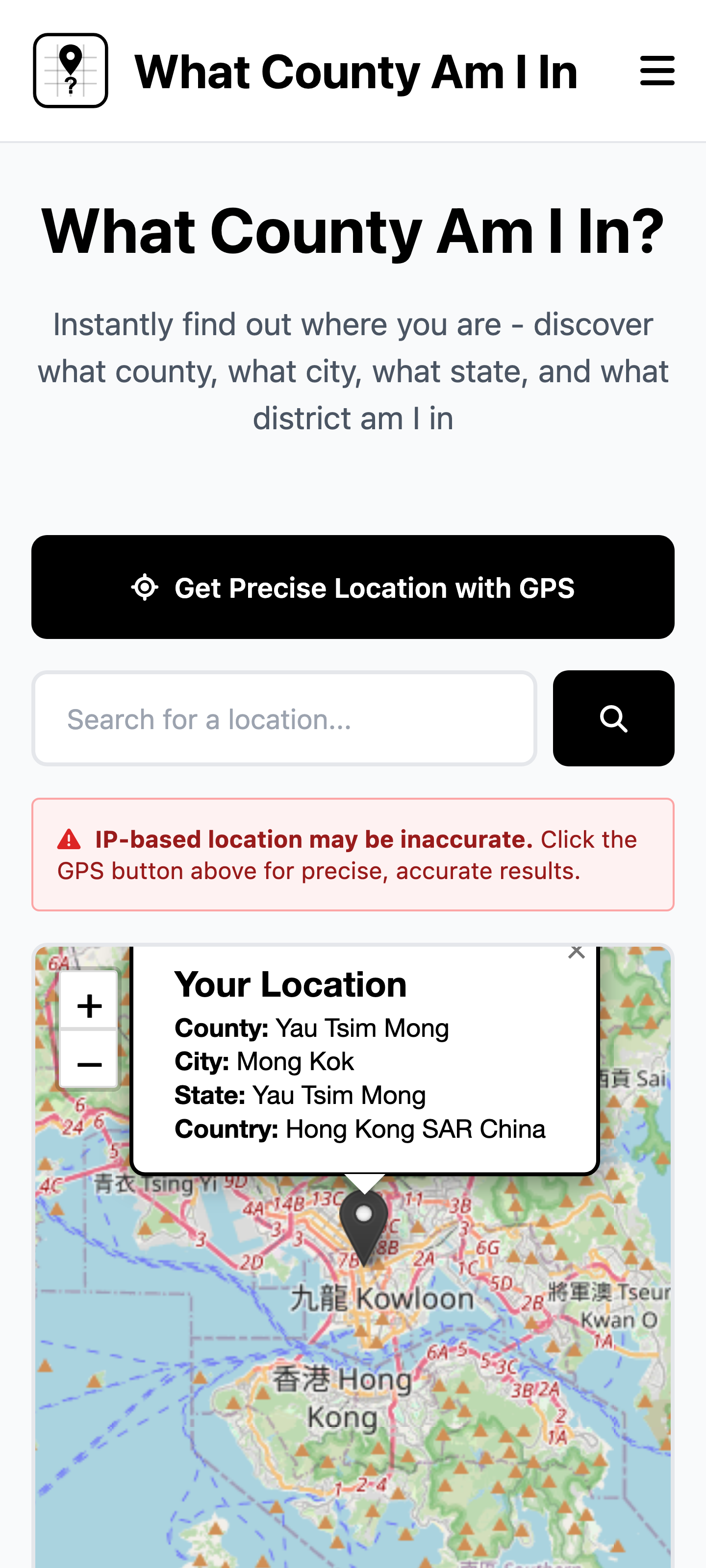 What County Am I In? Find My County - Screenshot 2 showing product features and functionality