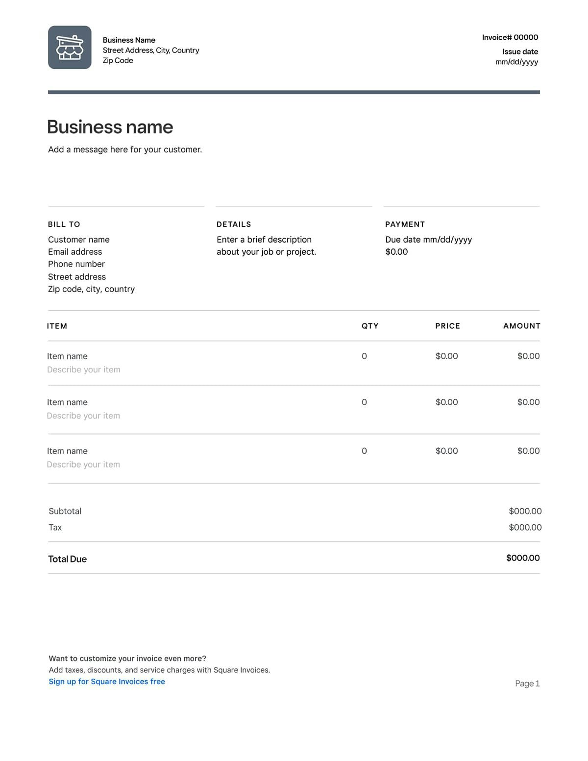 Create free invoices online – no signup gallery image