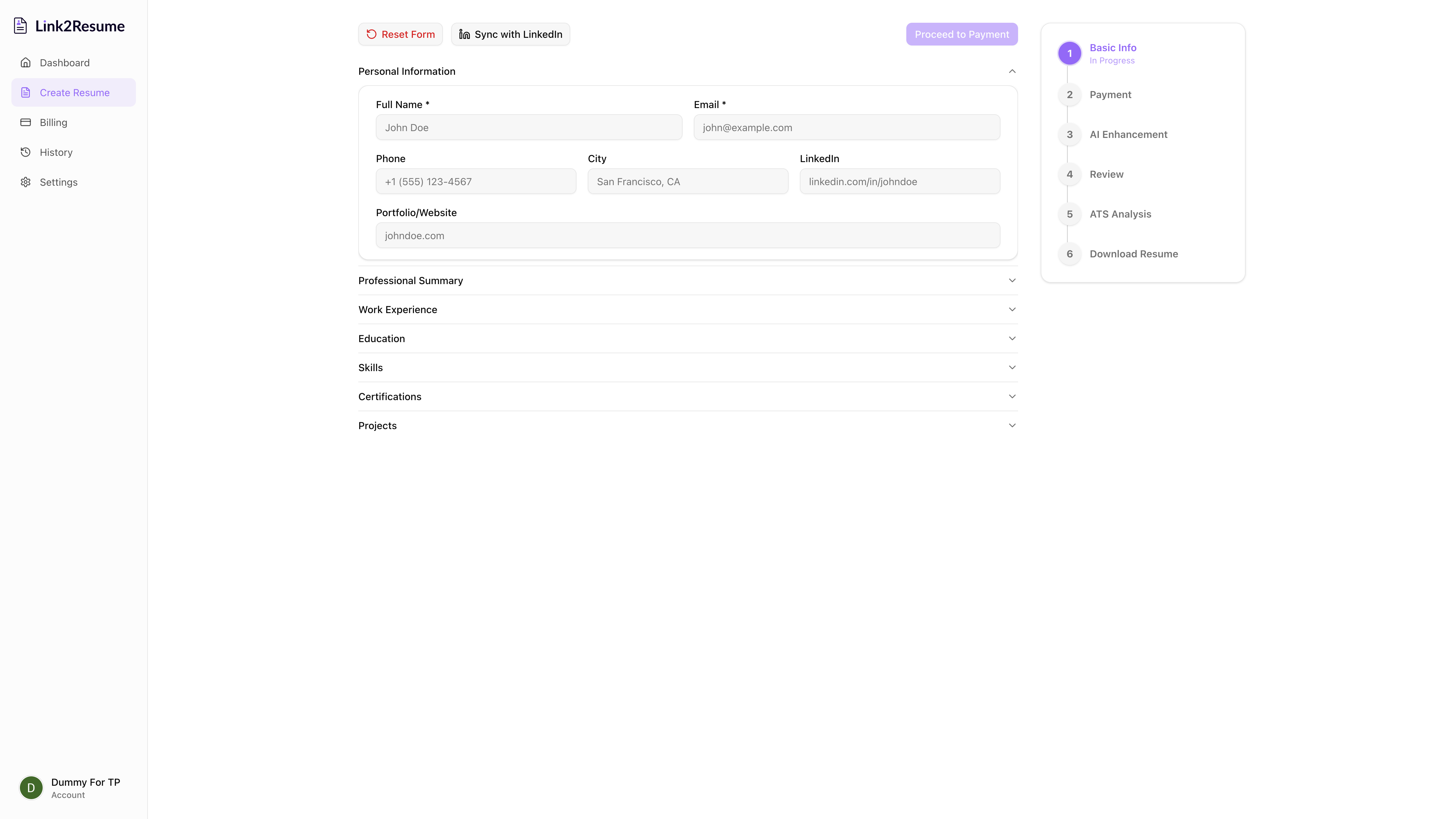 Link2Resume gallery image