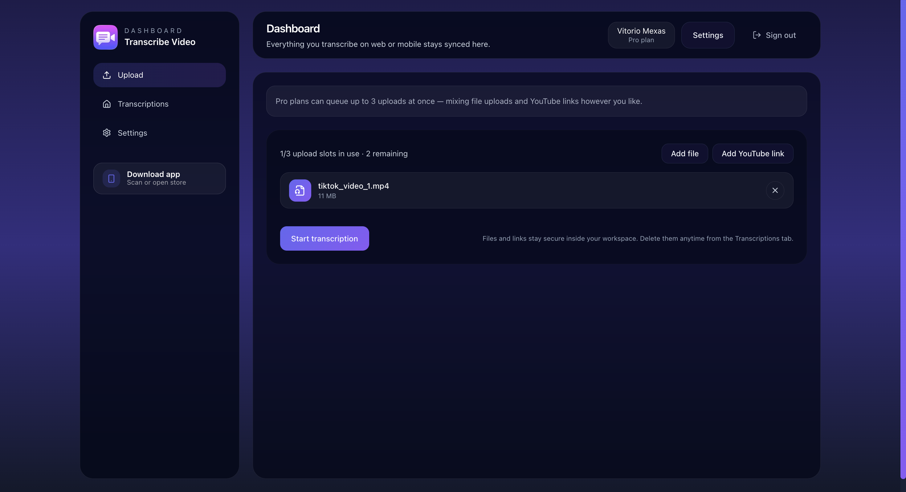 Vid2: Transcribe Videos to Text gallery image