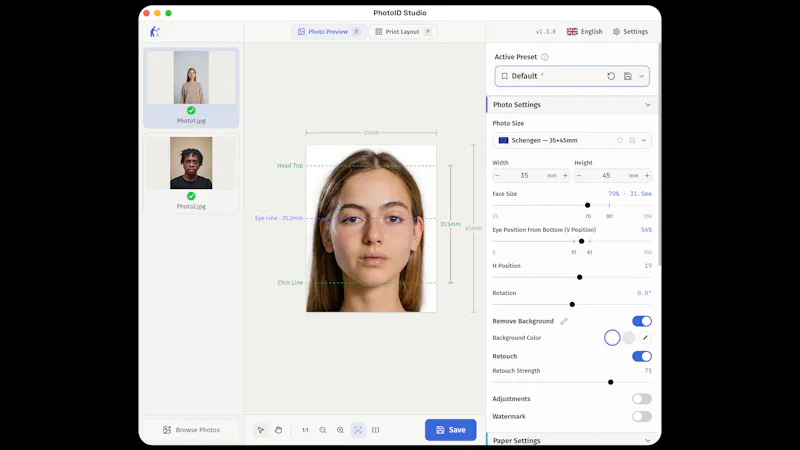 PhotoID Studio screenshot 2