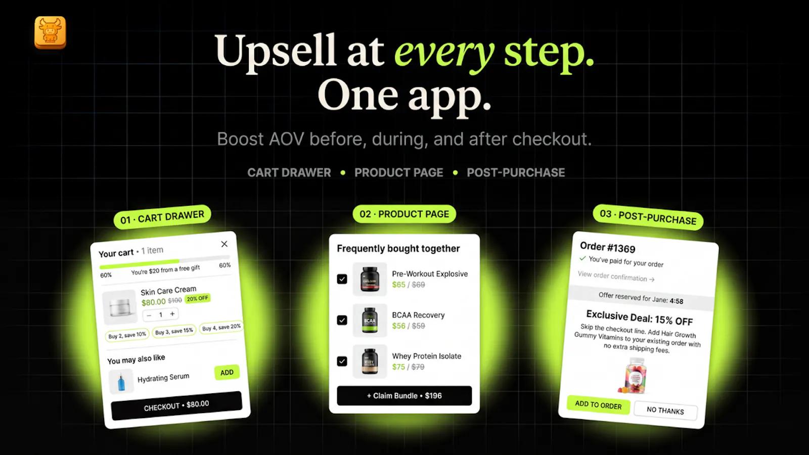 Oxify Cart Drawer & Upsells screenshot 1