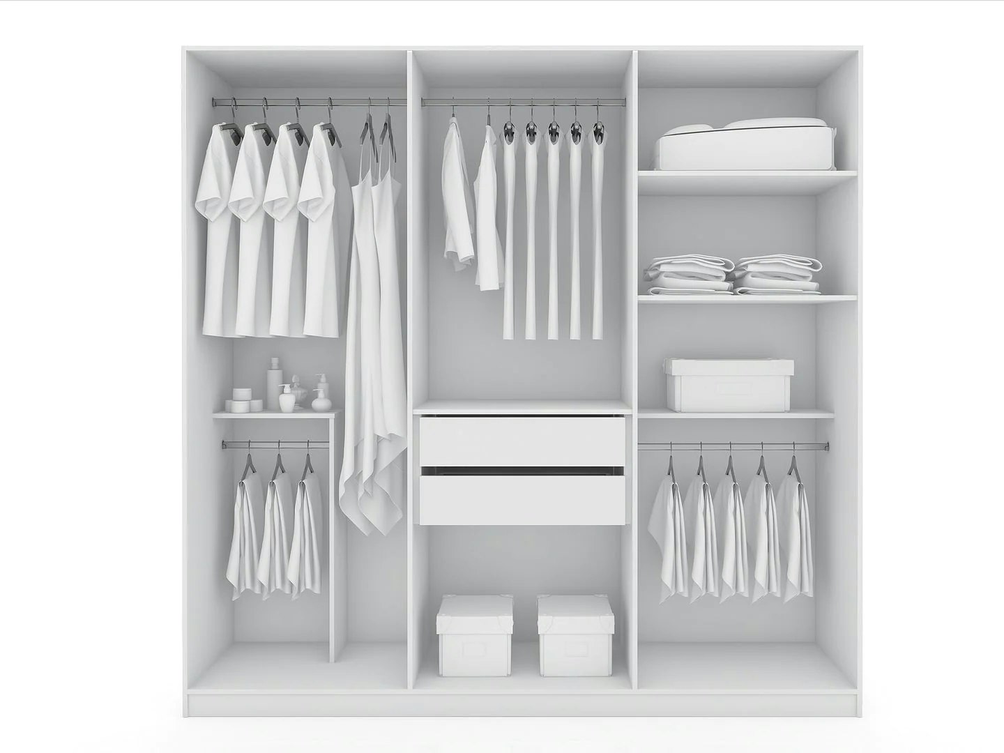 Gramercy White Wardrobe Armoire - 현대 가구 미디어 4