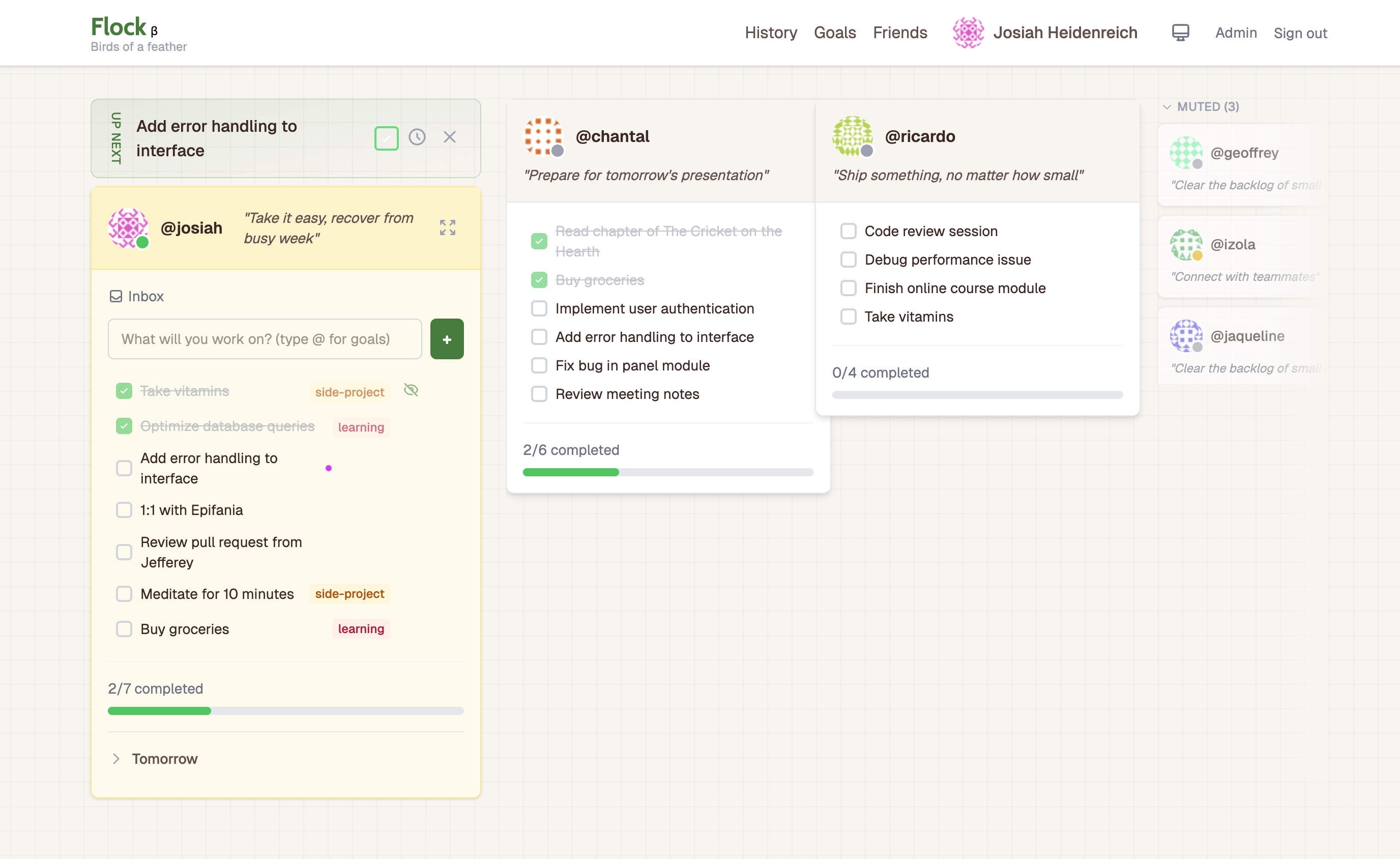 Flock - Main product screenshot demonstrating key features and user interface