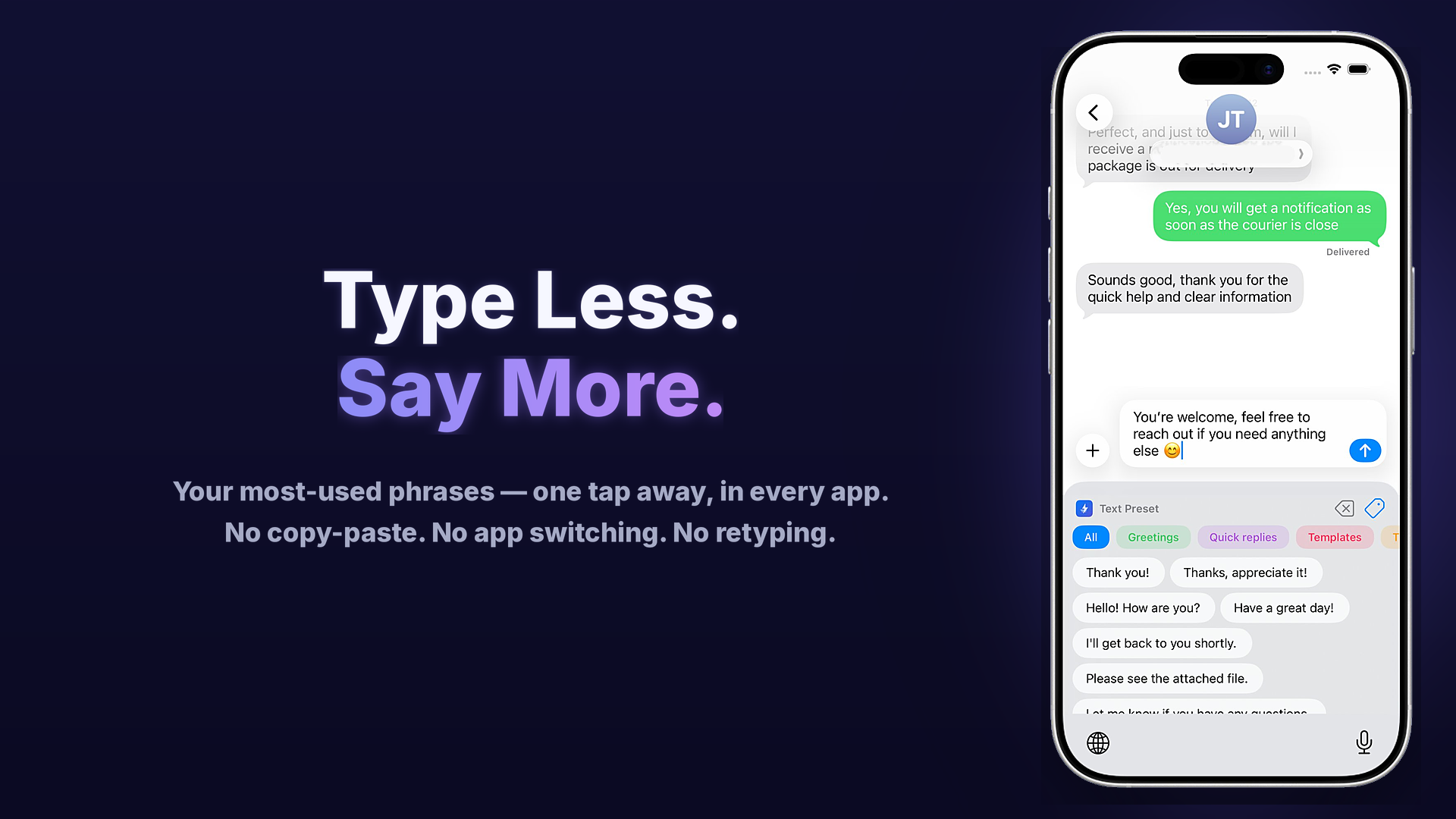 Text Preset: Keyboard Phrases gallery image