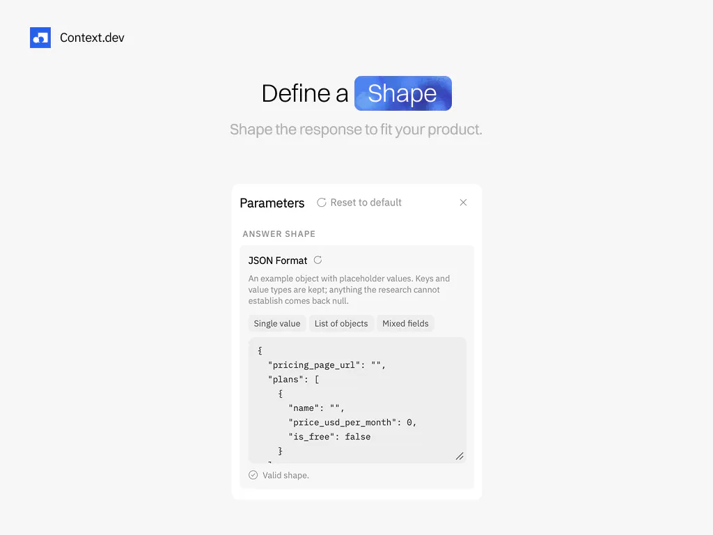 Answers by Context.dev gallery image