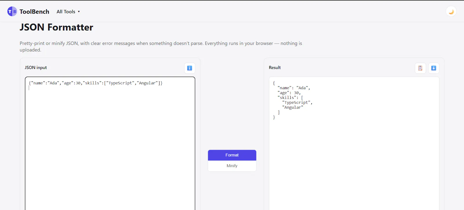 ToolBenchApp screenshot 2