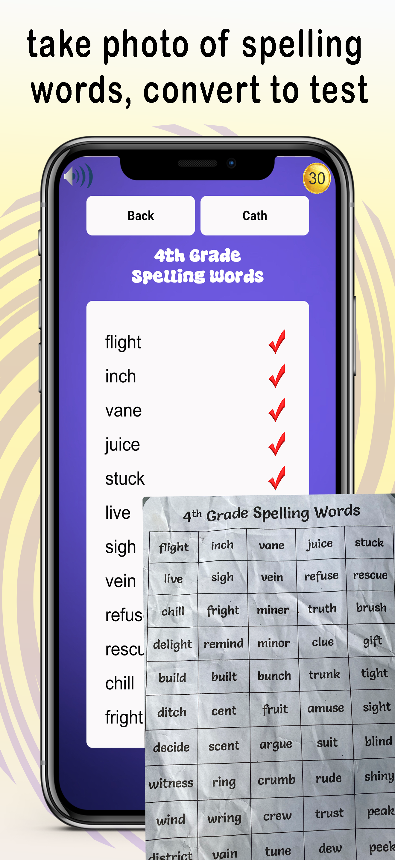 Spelling Bee Games & Tests - App di ortografia: crea i tuoi elenchi da foto di parole media 1