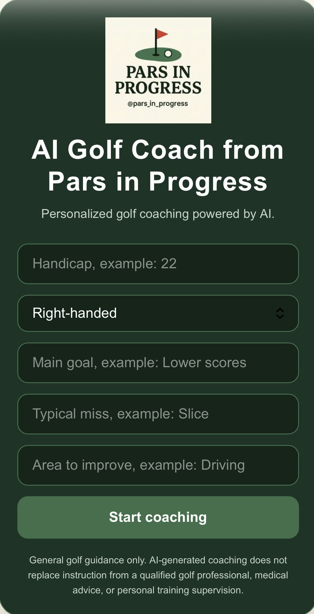 Pars in Progress AI Golf Coach gallery image