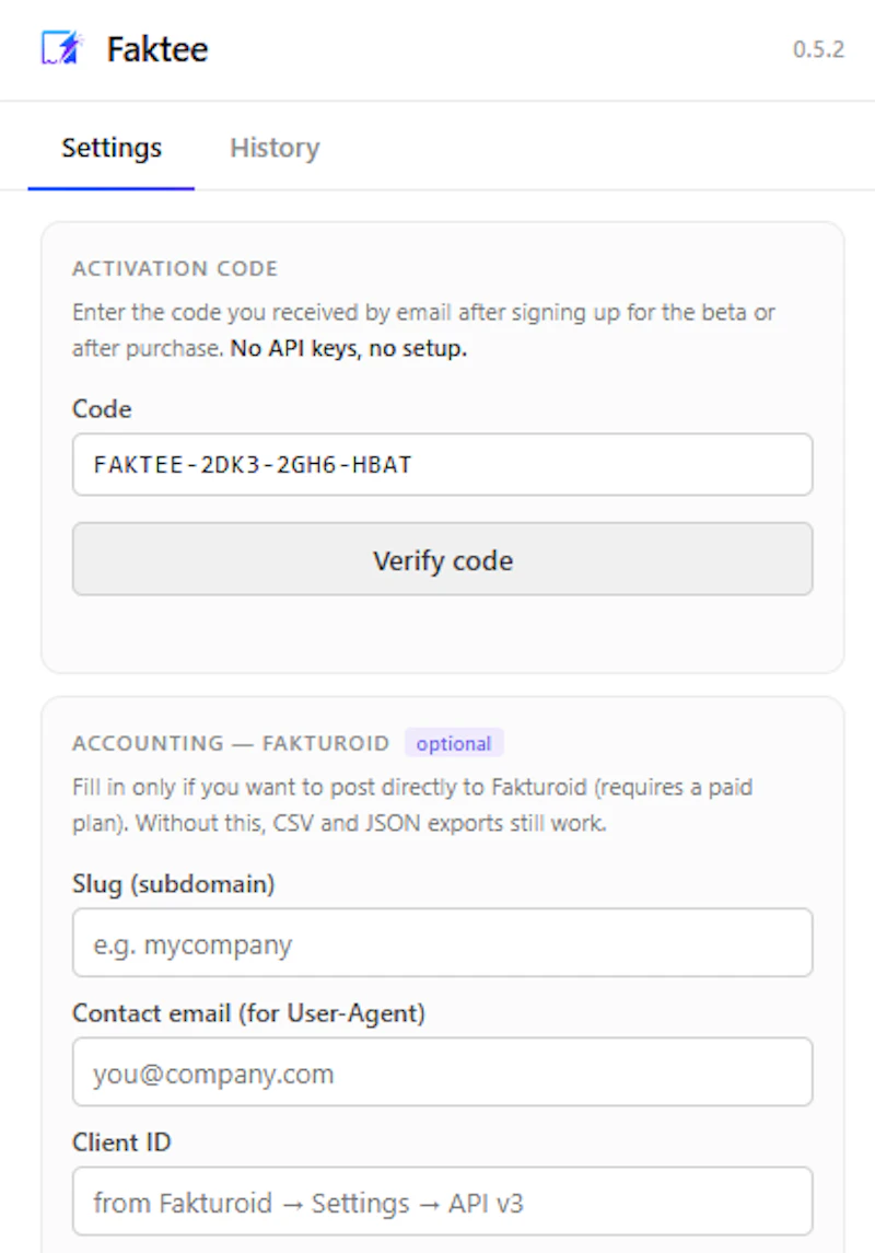 Faktee screenshot 2
