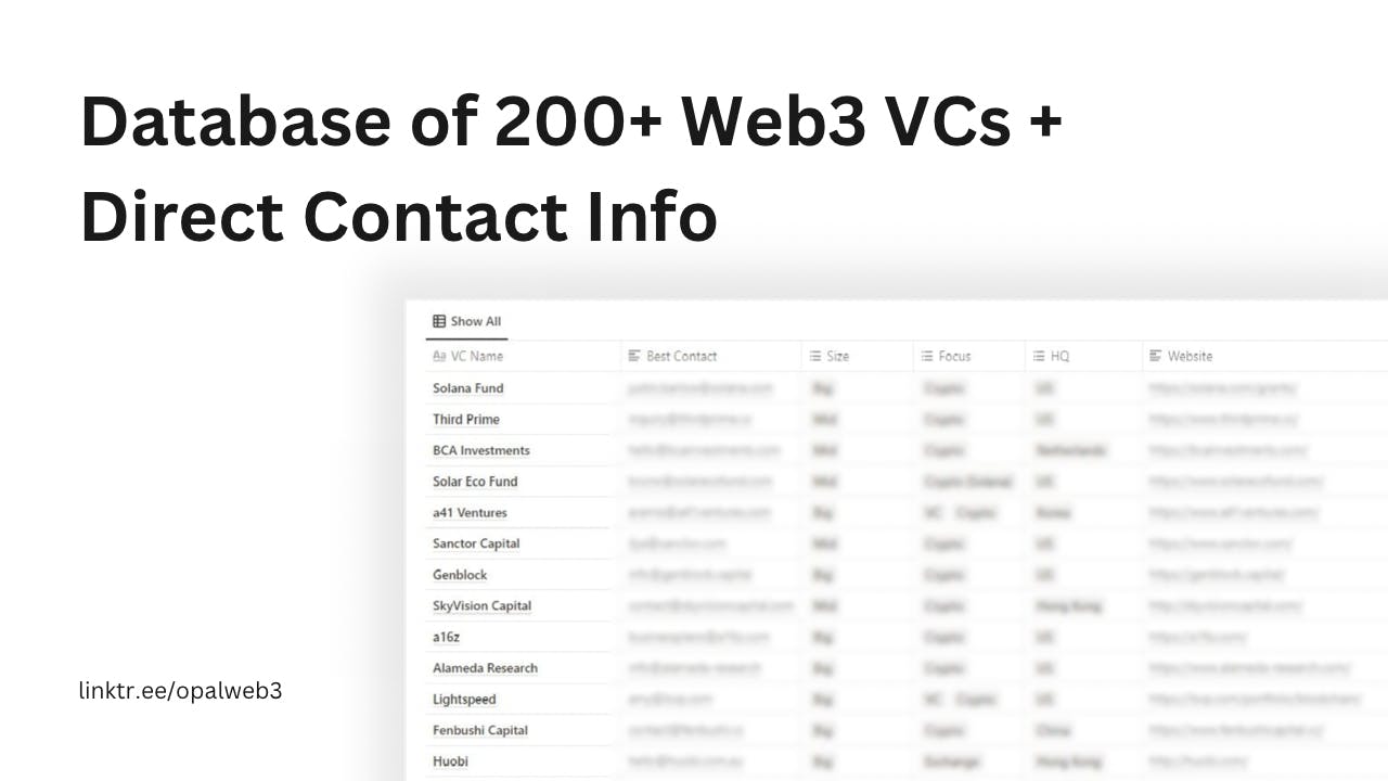 200+ Web3 VCs Database media 1