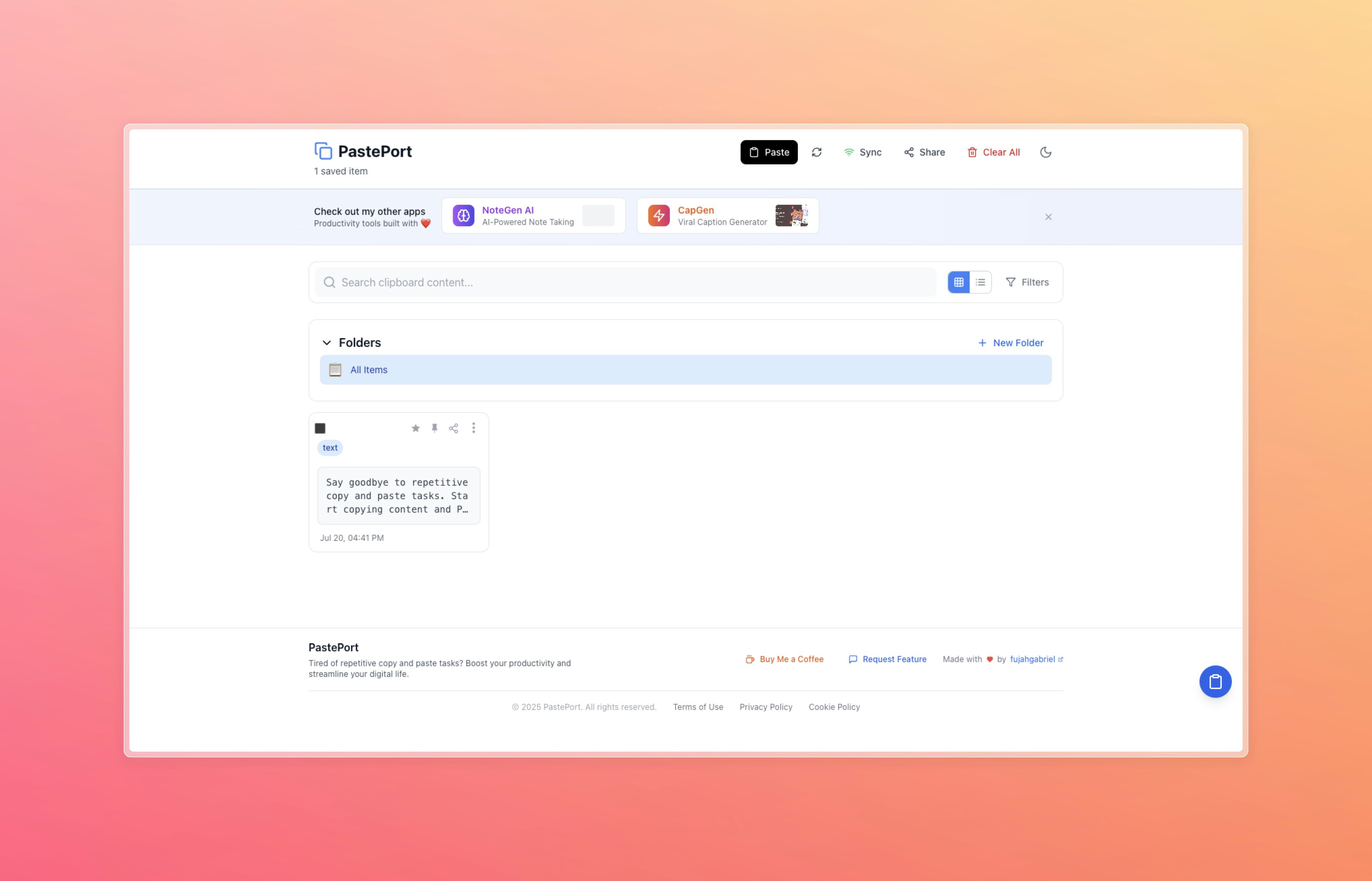 Pasteport - 具有智能功能的高级免费剪贴板管理器媒体4