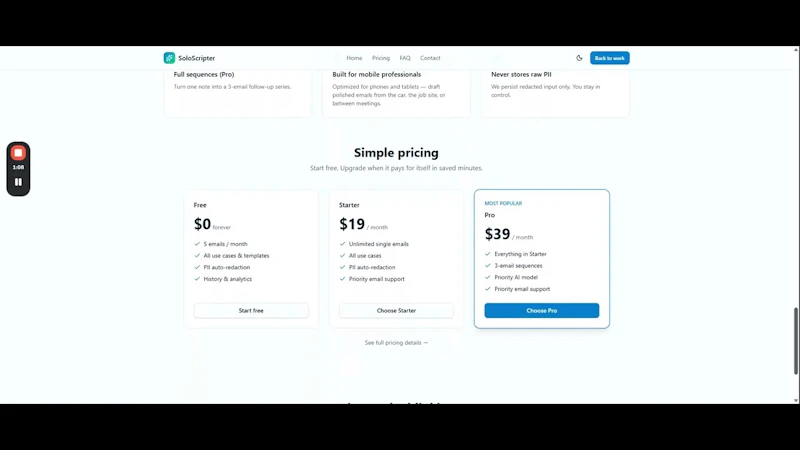 SoloScripter screenshot 1 (video preview)
