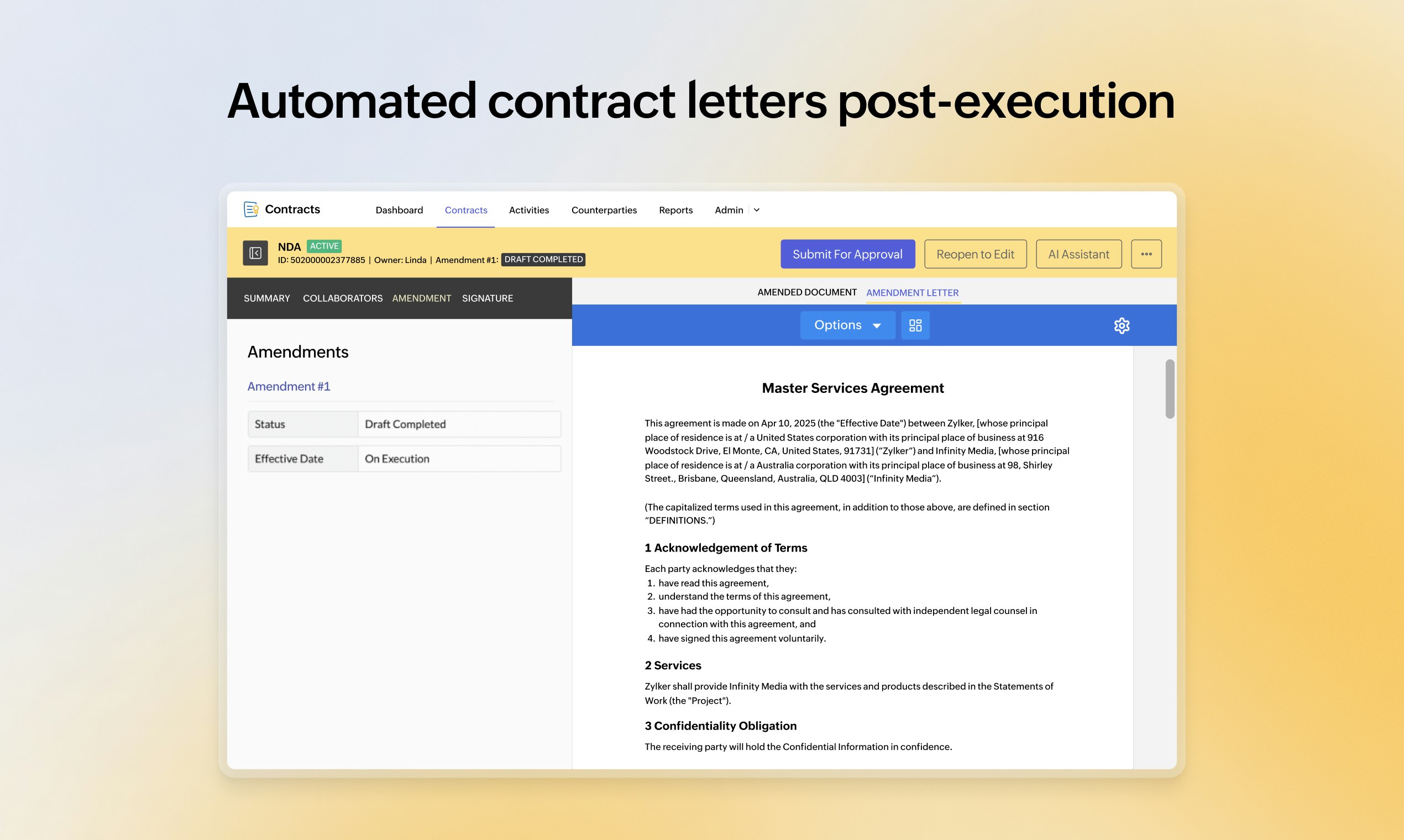 Média Contractes Zoho - CLM de nouvelle génération pour les équipes en pleine croissance!Plus de chaos contractant. 7