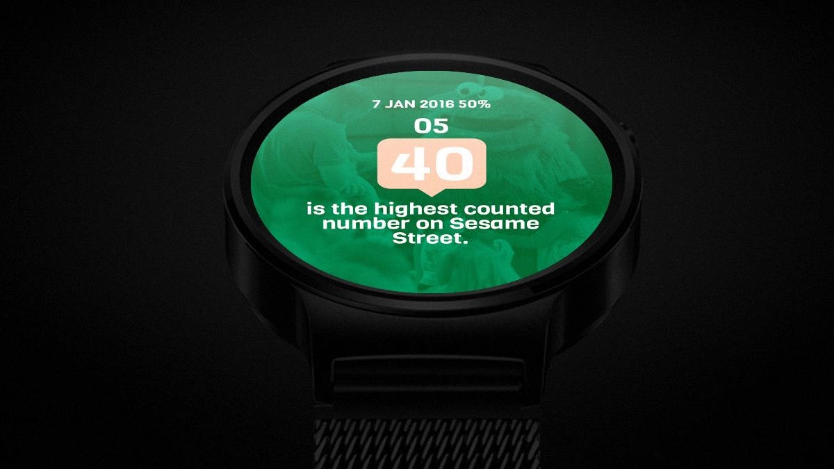 Number Facts Watch Face (Android Wear) (Free to Product Hunt) gallery image