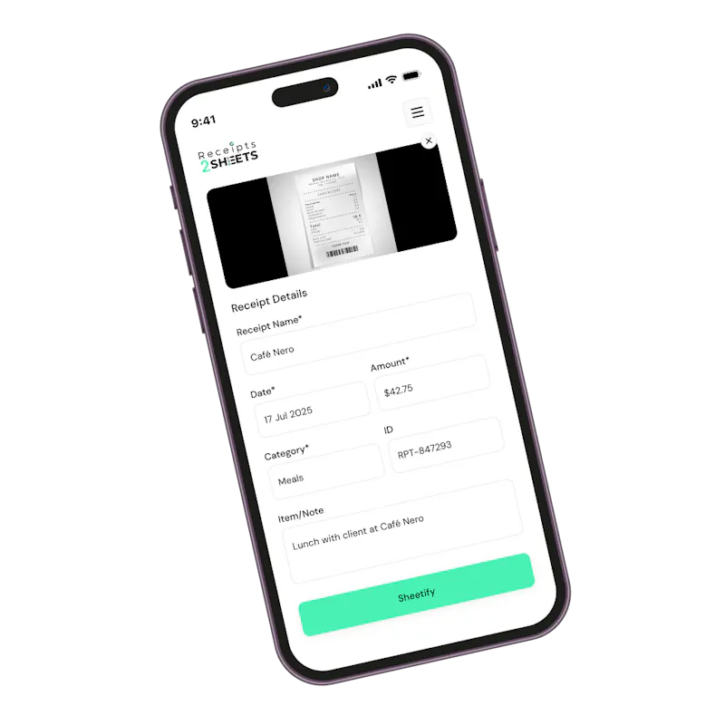 Receipts2sheets App screenshot 9