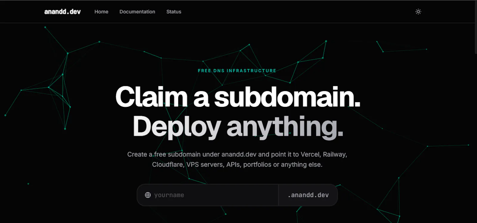 anandd.dev — Free Subdomain Provider screenshot 1