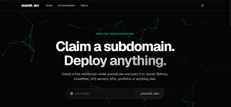 anandd.dev — Free Subdomain Provider screenshot 1