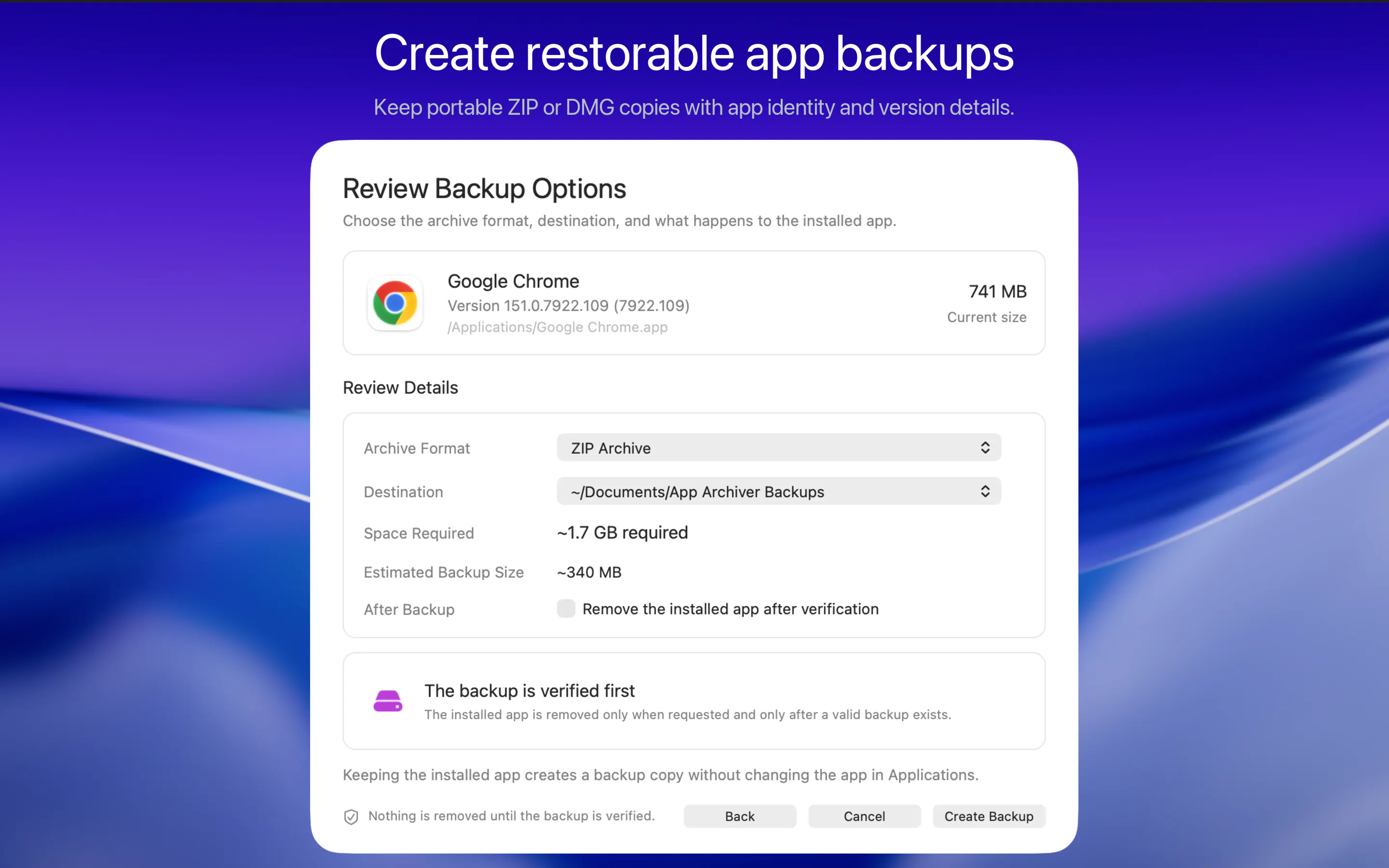 App Archiver screenshot