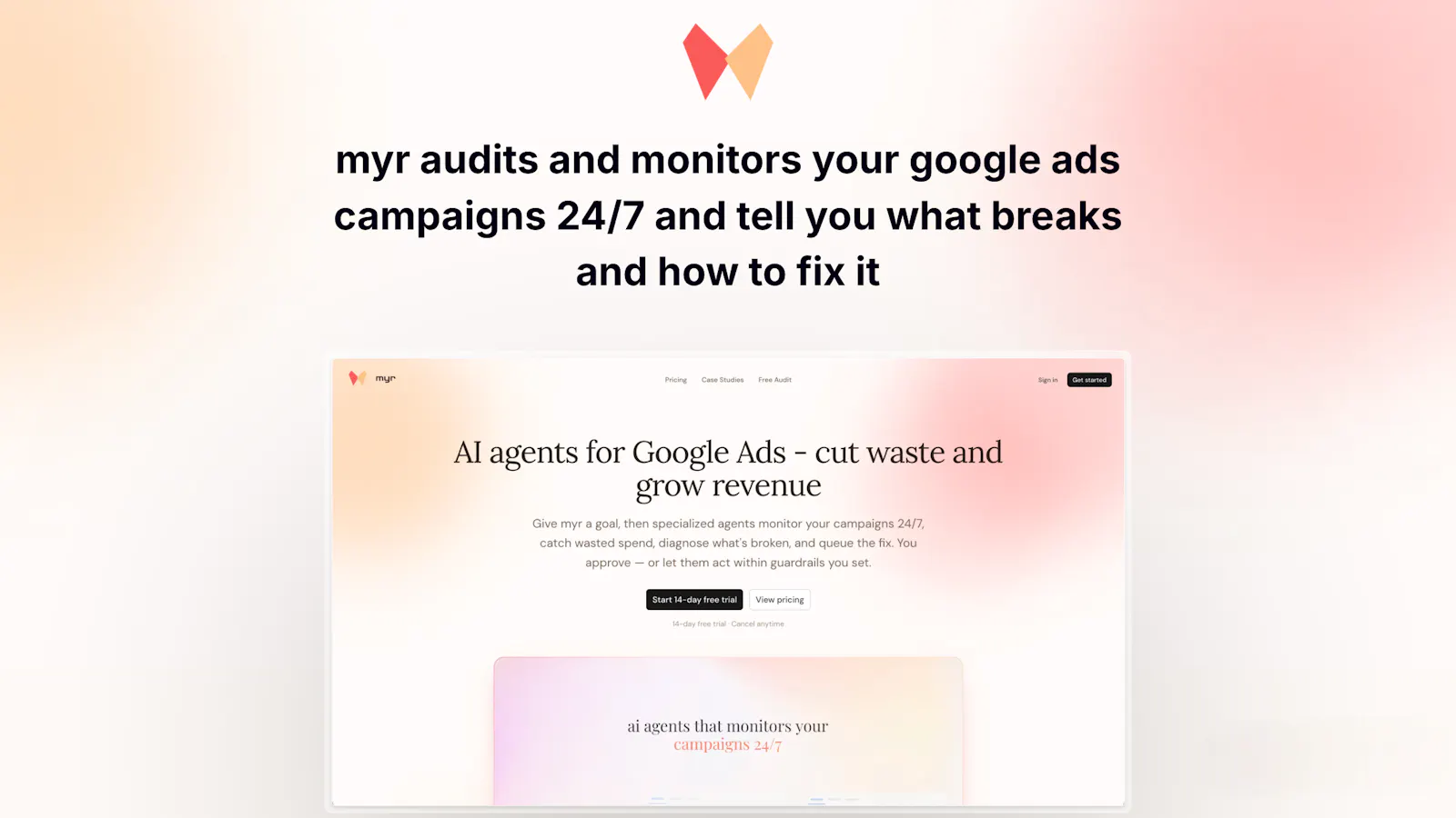 myr — AI agents for Google ads. screenshot 1