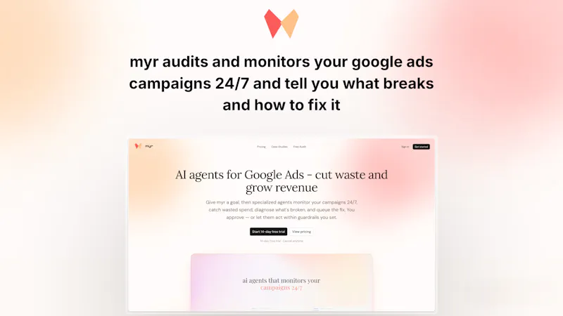 myr — AI agents for Google ads. screenshot 1