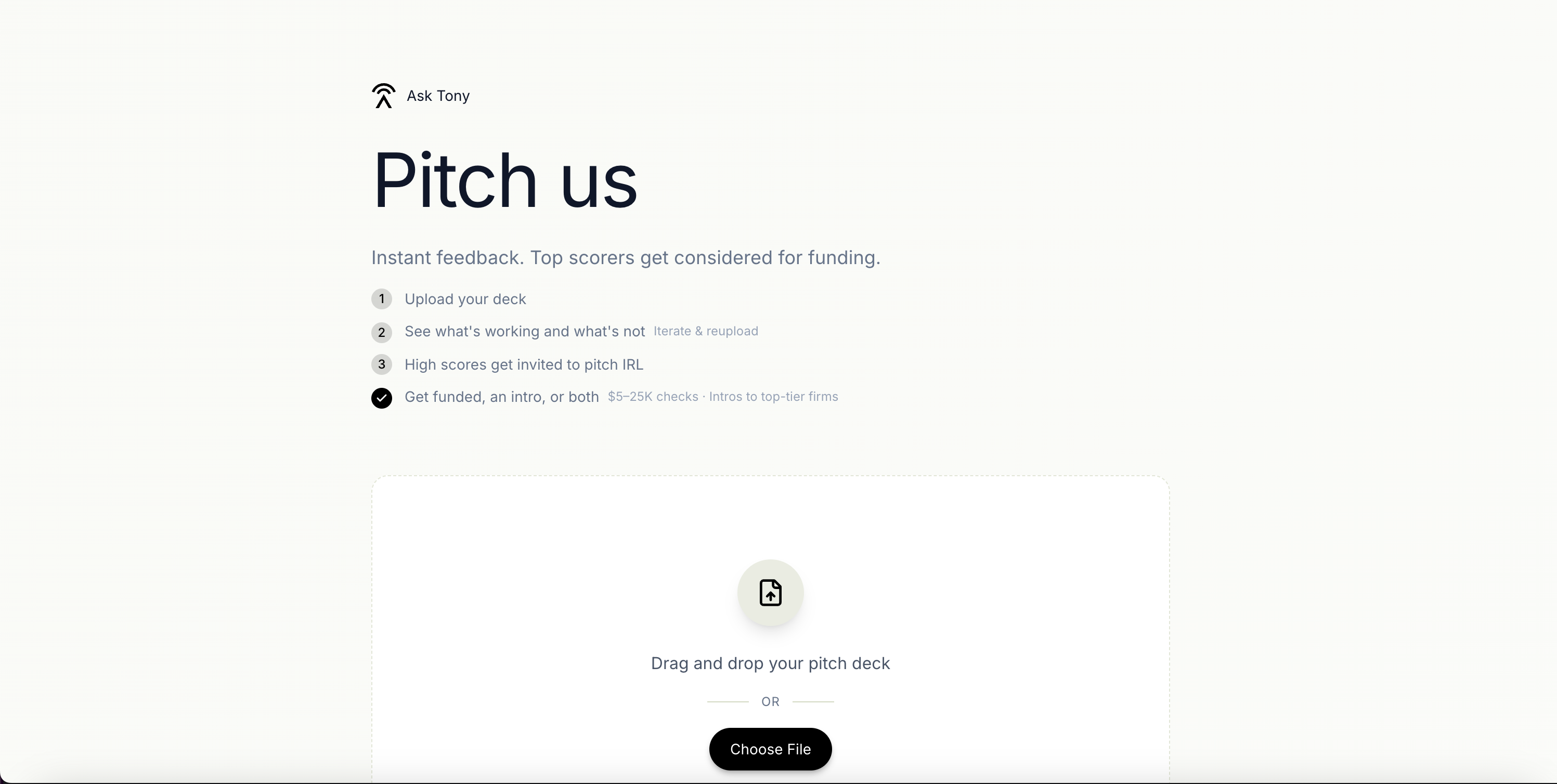 How good is your pitch deck? - Main product screenshot demonstrating key features and user interface
