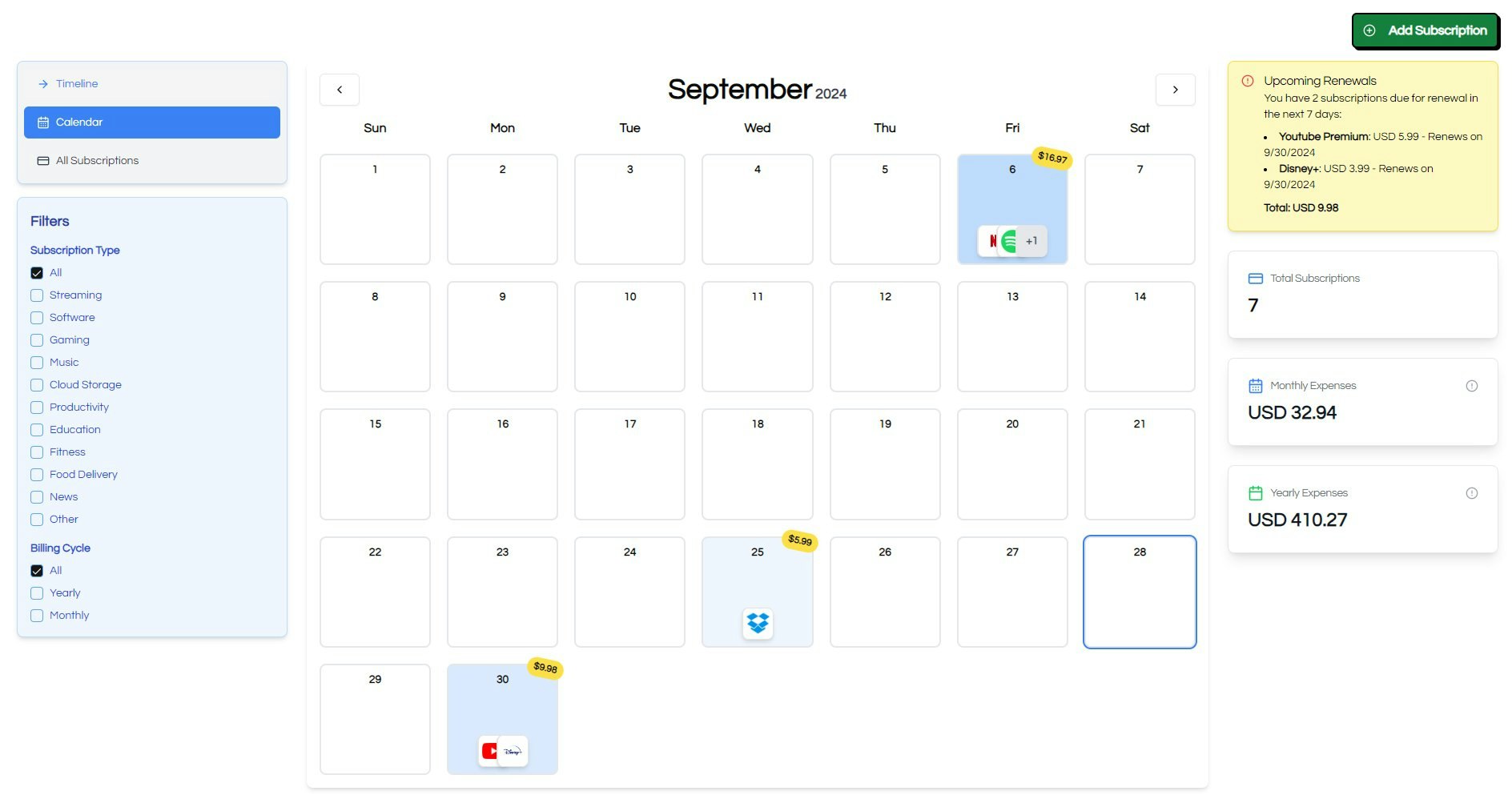 SubsManager media 1