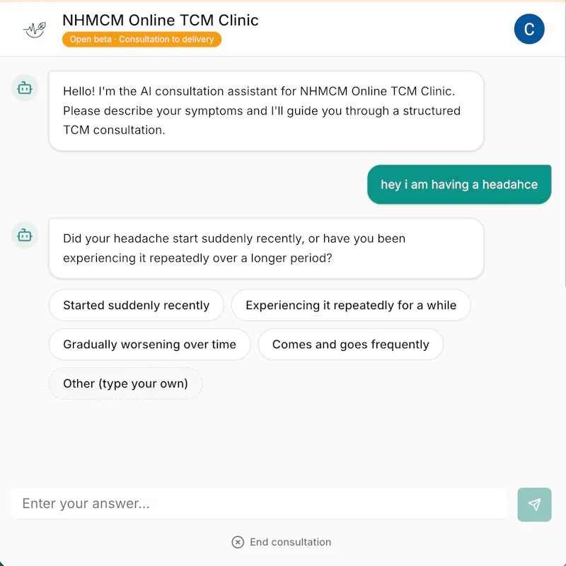 NHMCM - Online Chinese Medicine Clinic screenshot 1