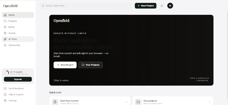 Openfield screenshot 2