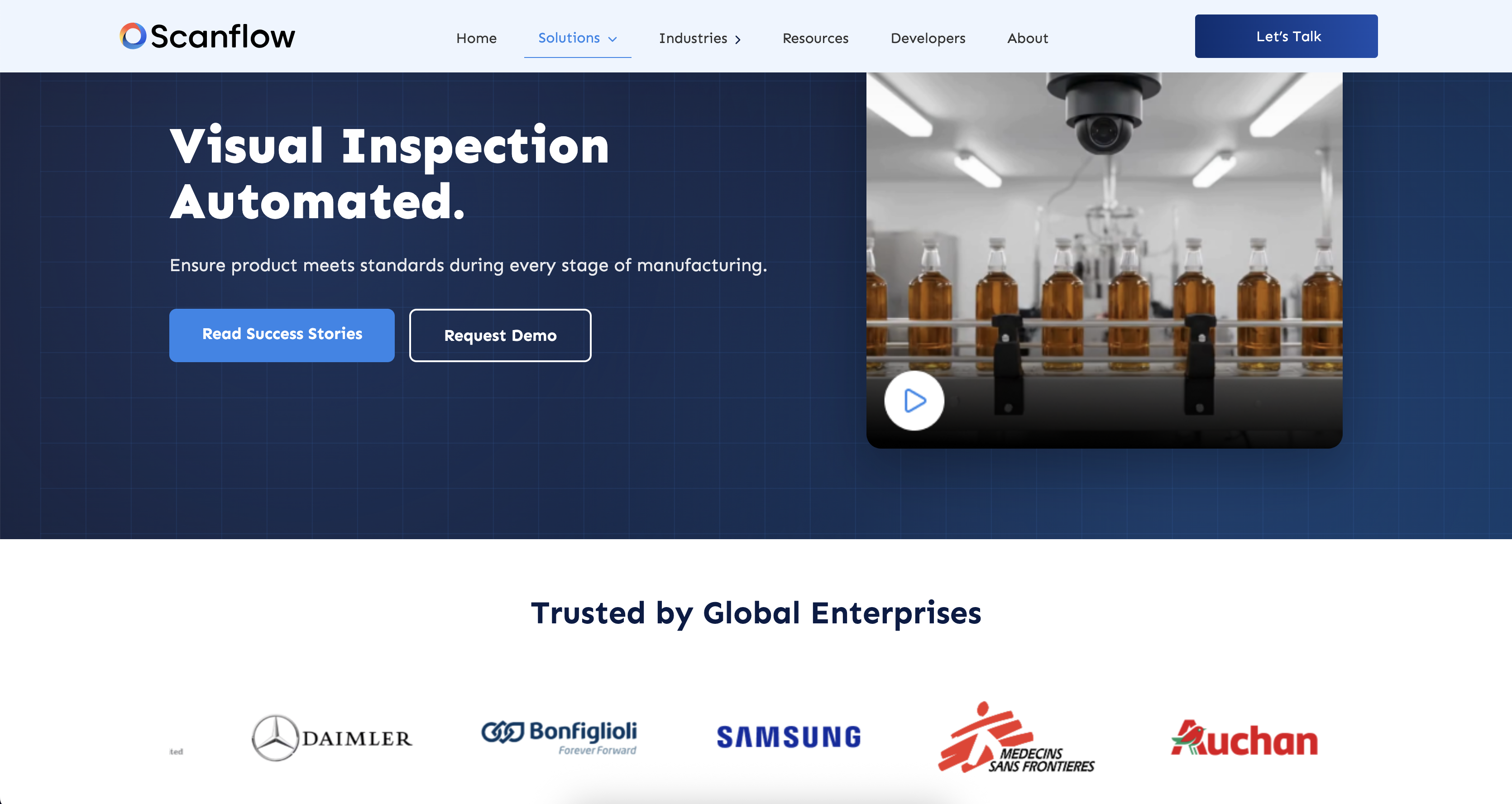 Scanflow Visual Inspection - Main product screenshot demonstrating key features and user interface
